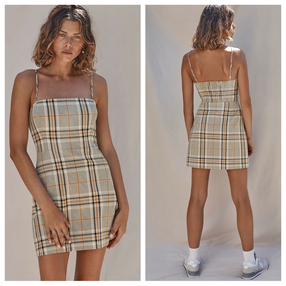 Aritzia Wilfred New Classic Mini Dress Plaid 4